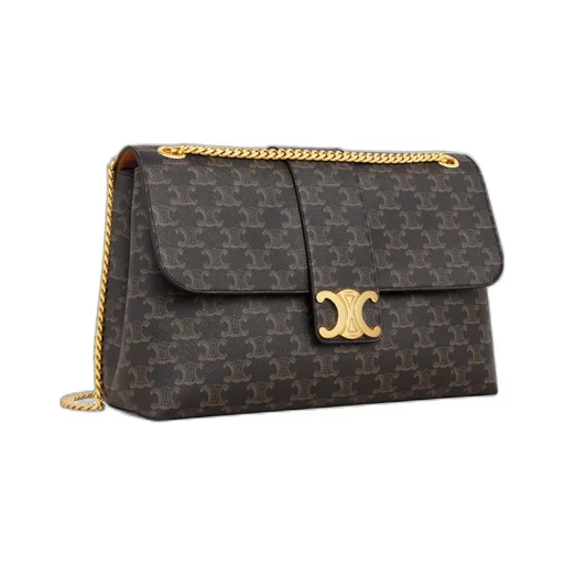 Large Celine Victoire Bag In Triomphe Canvas