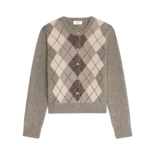 Argyle Alpaca Wool Cardigan