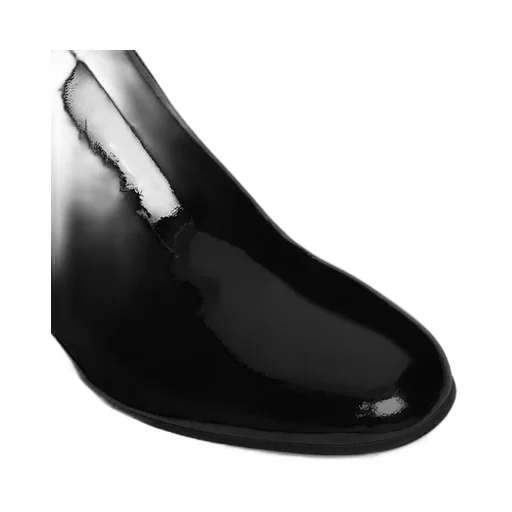 Les Bottes Celine Triomphe Zipped Boot In Patent Calfskin