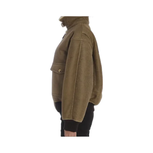 Long-Sleeved Leather Jacket