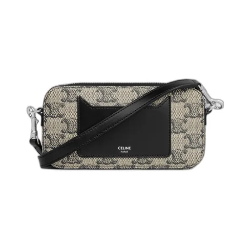Horizontal Pouch In Triomphe Canvas With Celine Print