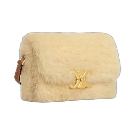 Teen Triomphe Bag In Shearling And Calfskin