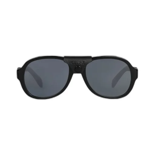 Black Frame 57 Sunglasses In Acetate With Leather