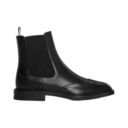 Donavan Chelsea Boot With Brogues In Polished Bull