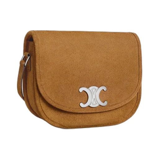 Medium Besace Triomphe In Suede Calfskin