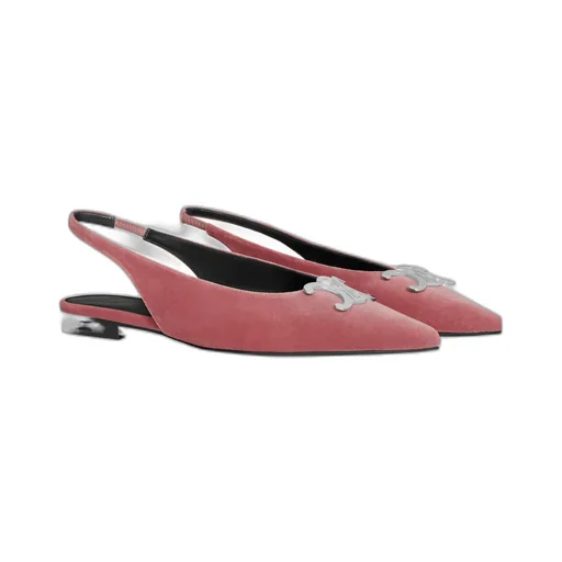 Alma Triomphe Flat Slingback In Velvet