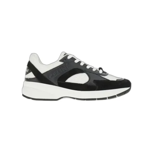 Runner Cr-03 Low Lace-Up Sneaker In Mesh, Calfskin And Suede Calfskin