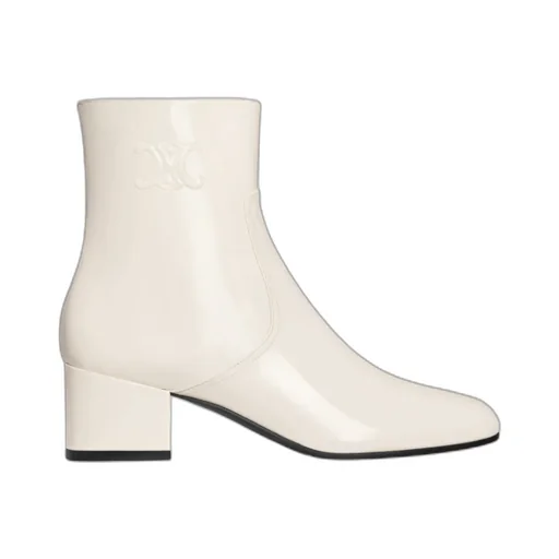 Les Bottes Celine Triomphe Zipped Boot In Patent Calfskin