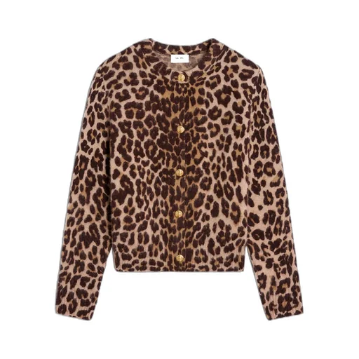 Cardigan In Leopard Cashmere
