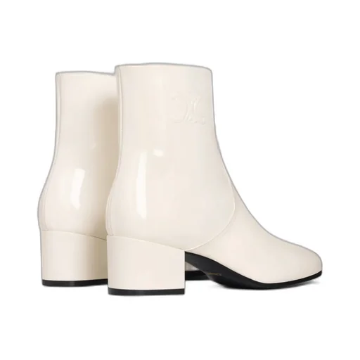 Les Bottes Celine Triomphe Zipped Boot In Patent Calfskin