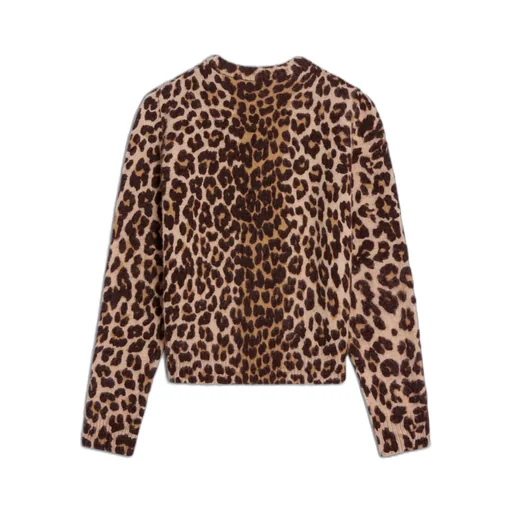 Cardigan In Leopard Cashmere