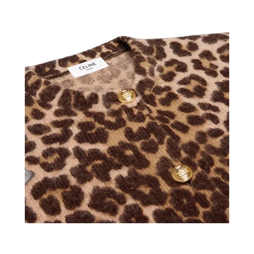 Cardigan In Leopard Cashmere