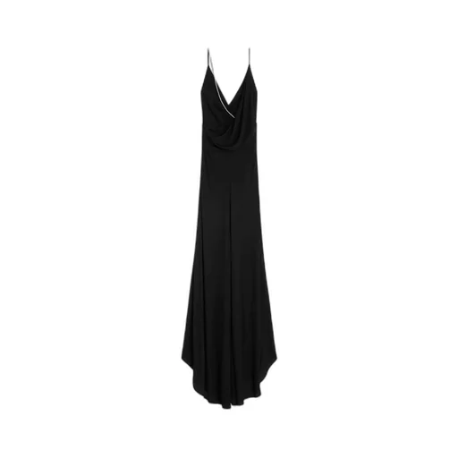 Long Draped Dress In Silk Georgette