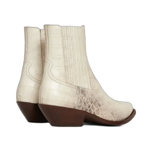 Leon Chelsea Boot In Crocodile Stamped Calfskin