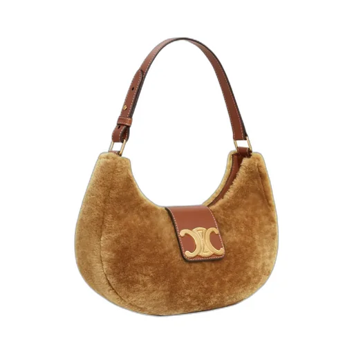 Medium Ava Triomphe Bag In Shearling And Calfskin