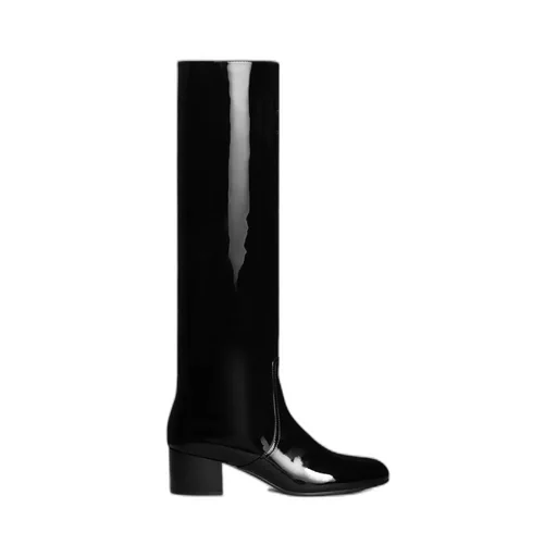 Les Bottes Celine Triomphe High Boot In Patent Calfskin