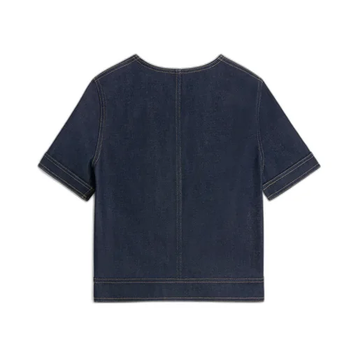 Cropped Jacket In Raw Wash Denim