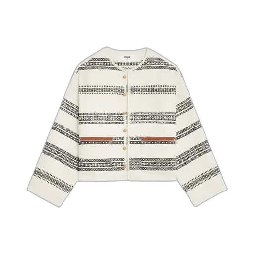 Baja Cardigan In Striped Tweed