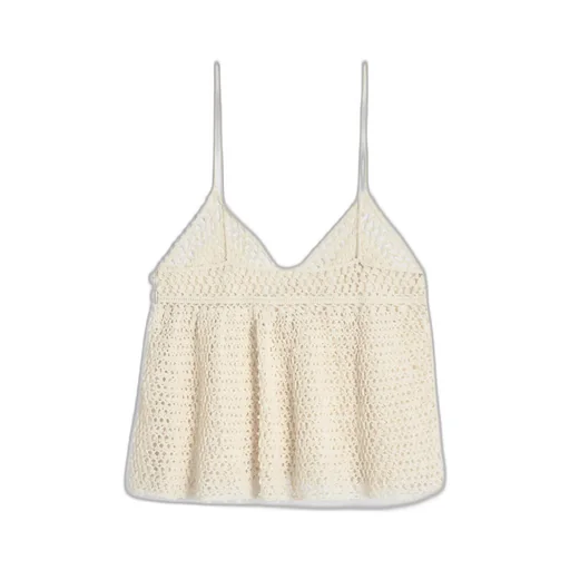 Top With Thin Straps In Crocheted Cotton