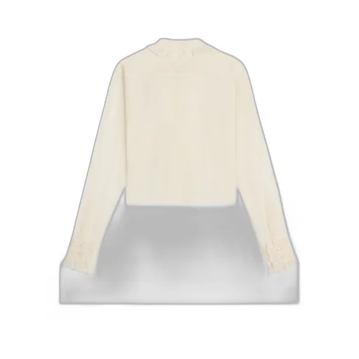 Romy Cropped Shirt In Lace And Cotton