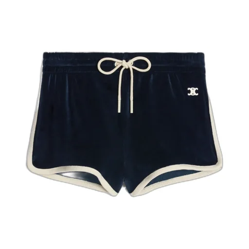 Triomphe Mini Shorts In Velvet Jersey