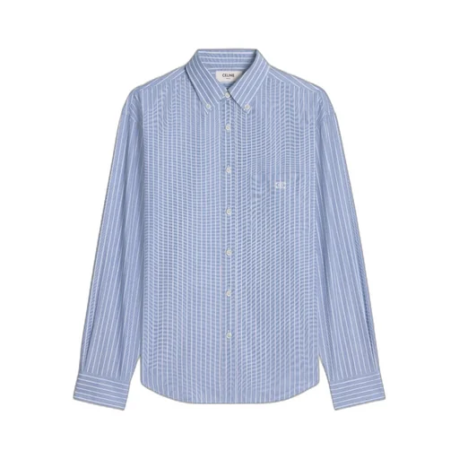 Striped Cambridge Shirt In Chambray Cotton