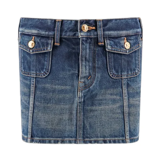 Mini Skirt In Dark Union Wash Denim