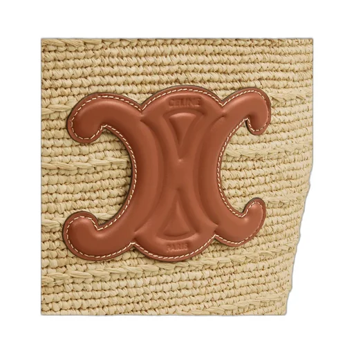 Teen Supple Celine Classic Panier In Raffia And Calfskin