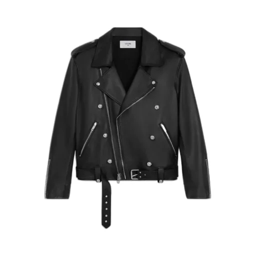 Loose Biker Jacket In Calfskin