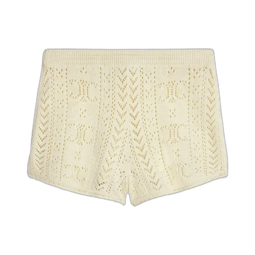 Triomphe Mini Shorts In Cotton Pointelle