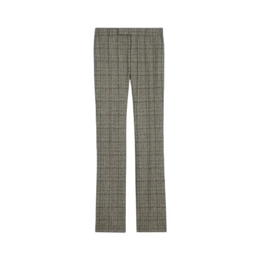Flared Pants In Prince Of Wales Flannel