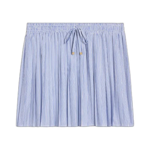 Pleated Pajama Skirt In Striped Cotton