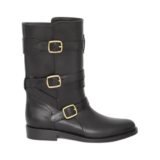 Lyra Triple Buckles Boot In Calfskin