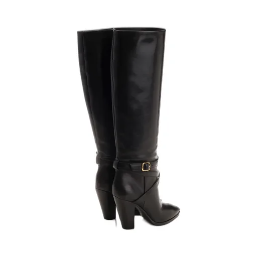 High Slouchy Buckle Boot In Calfskin