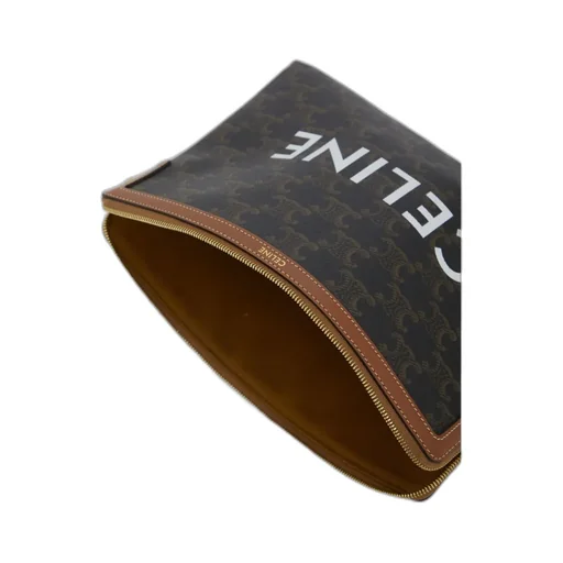 Small Pouch With Strap In Triomphe Canvas With Celine Print