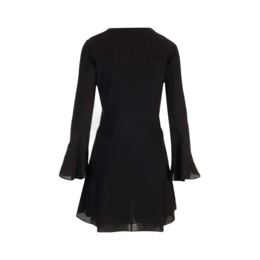 Jabot Mini Dress In Silk Sablé