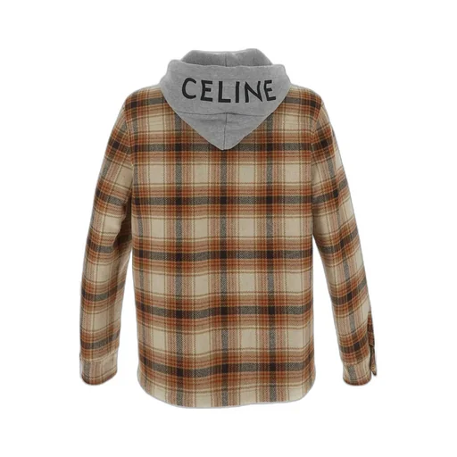 Hooded Overshirt In Checked Wool