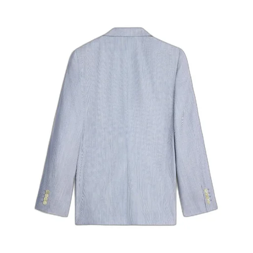 Classic Jacket In Striped Wool And Silk