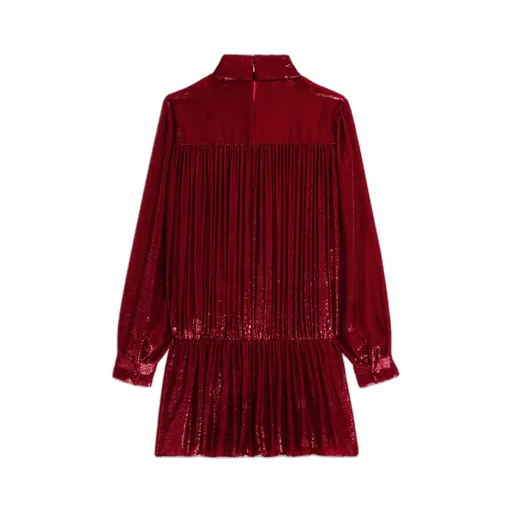 Gathered Mini Dress In Flowing Velvet Lamé