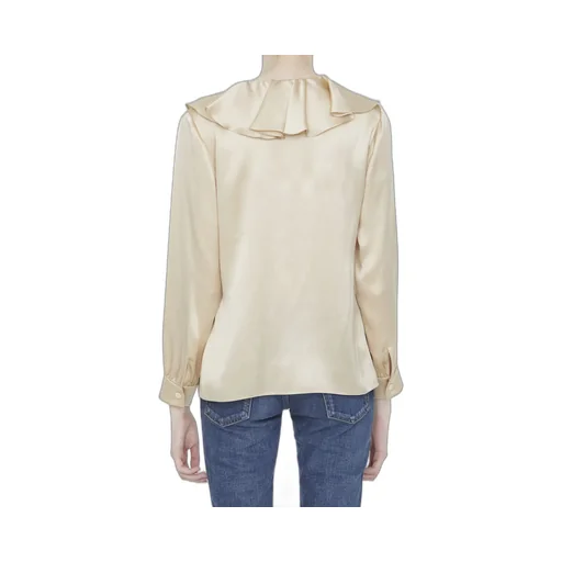 Blouse With Jabot In Satin Crepe