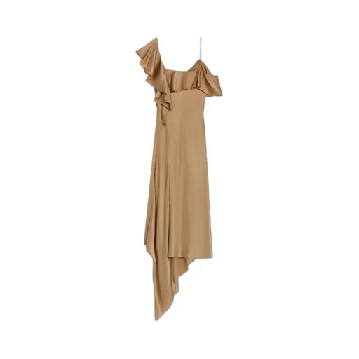 Asymmetric Lingerie Dress In Satin Crepe