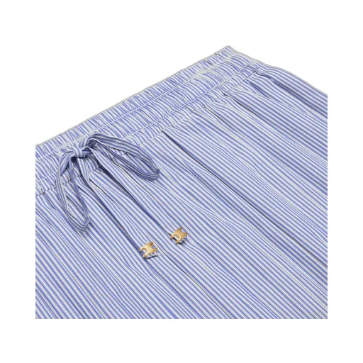 Pleated Pajama Skirt In Striped Cotton