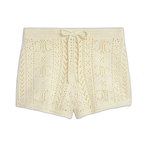 Triomphe Mini Shorts In Cotton Pointelle