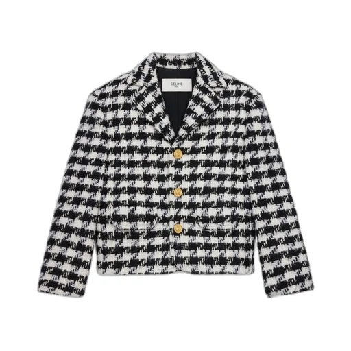 Garance Jacket In Houndstooth Wool Natté