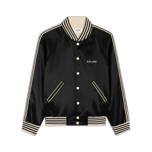 Embroidered Teddy Jacket In Satin-Finish Nylon