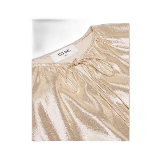 Cape Mini Dress In Lamé Silk Sablé