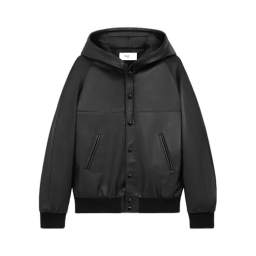 Loose Blouson Jacket In Textured Lambskin