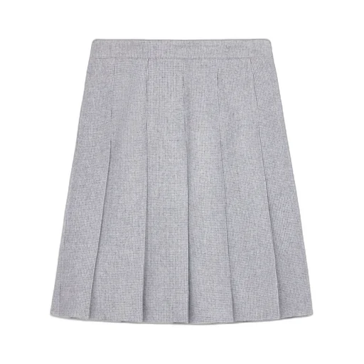 Pleated Skirt In Cashmere Natté