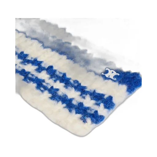 Striped Scarf In Chunky Mohair And Wool