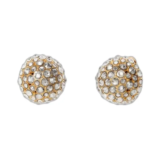 Heirlooms Dome Earrings In Strass And Brass